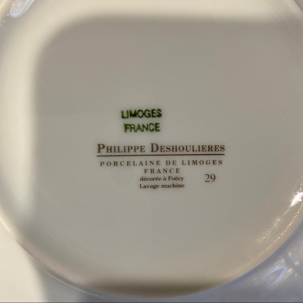 French Limoges Cocktail Plates - Hand Painted Whimsical Hot Air Balloons - Picture 6 of 6